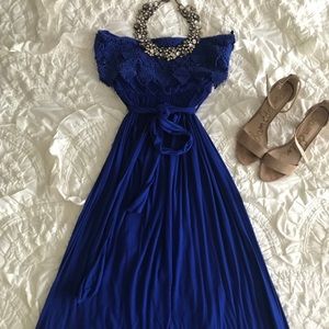 Cobalt Blue Strapless maternity dress!